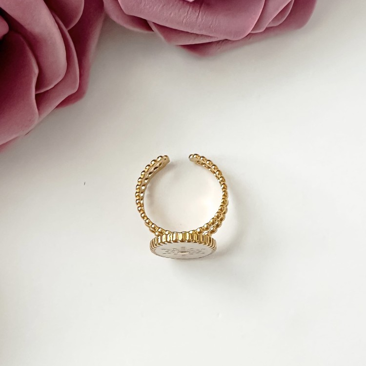 Biało-złoty pierścionek