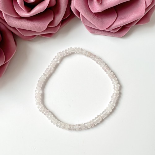 Bransoletka damska z kamieni naturalnych Kwarc Różowy oponki 4 mm kamień miłości