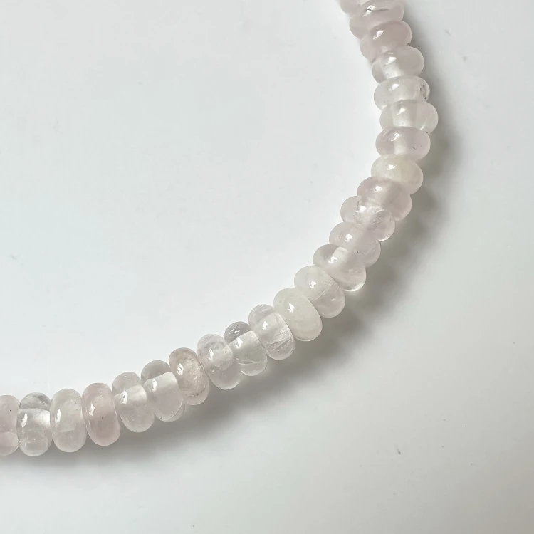 Bransoletka damska z kamieni naturalnych Kwarc Różowy oponki 4 mm kamień miłości