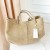 Duża torba Beige shopperka beżowa skórzana zamszowa Laura Biaggi