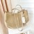 Duża torba Beige shopperka beżowa skórzana zamszowa Laura Biaggi