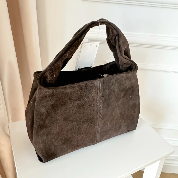 Torba damska kuferek do ręki skórzana Choco Laura Biaggi brązowa czekoladowa